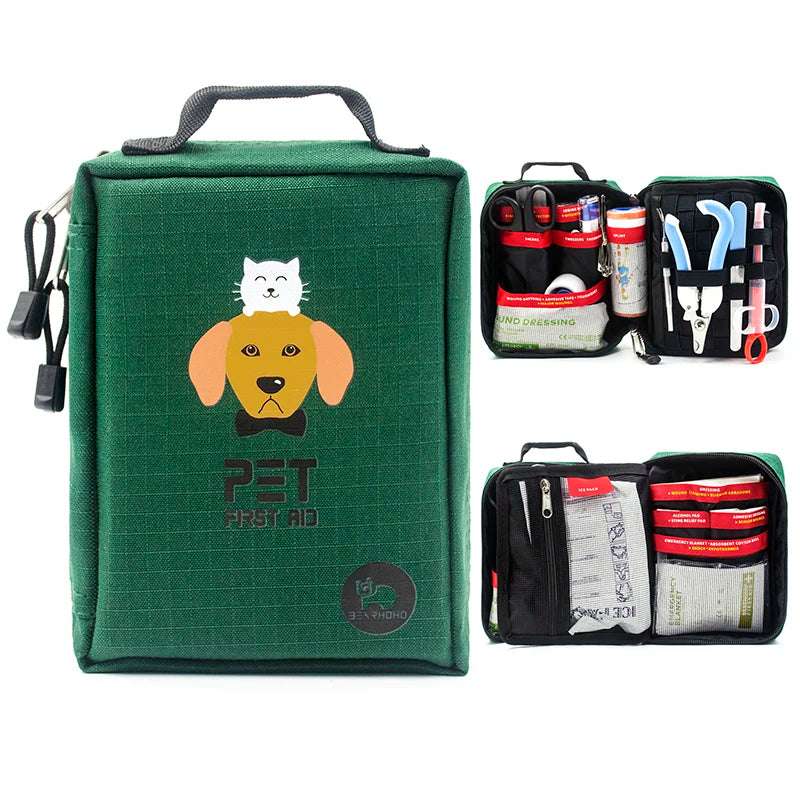 Medical Survival Kit for pets featuring first-aid supplies for dogs and cats, ideal for emergencies and outdoor adventures.