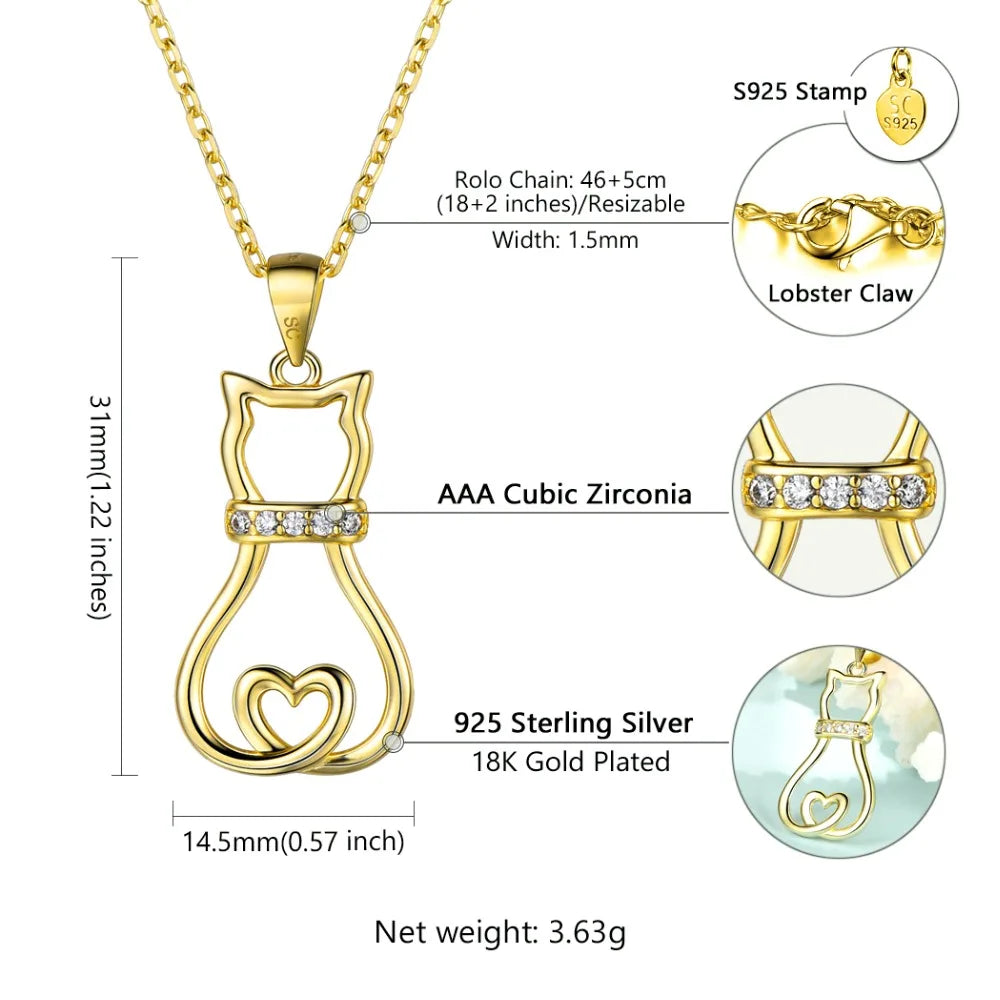 Silver Cat Pendant Lunapaws pet supply