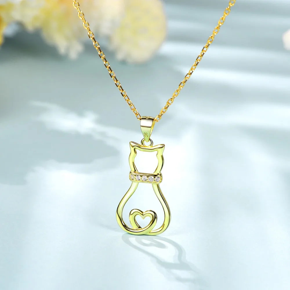 Silver Cat Pendant Lunapaws pet supply