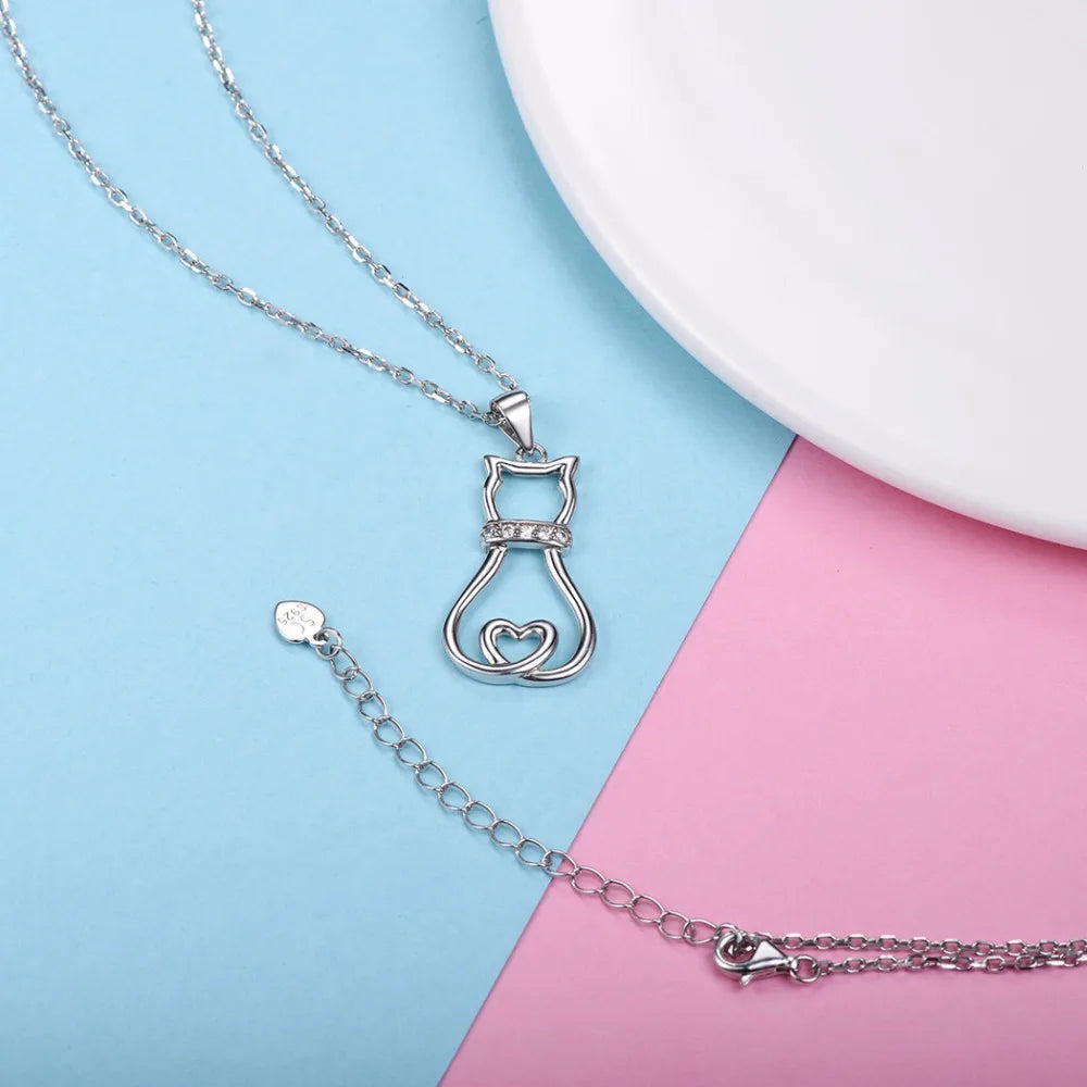 Silver Cat Pendant Lunapaws pet supply