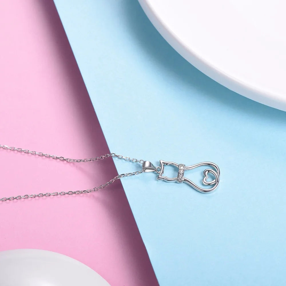 Silver Cat Pendant Lunapaws pet supply