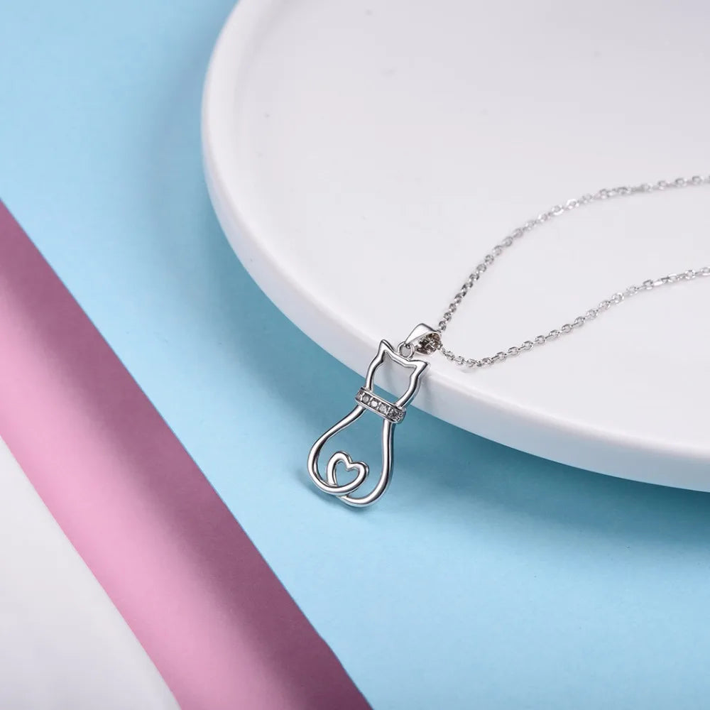 Silver Cat Pendant Lunapaws pet supply