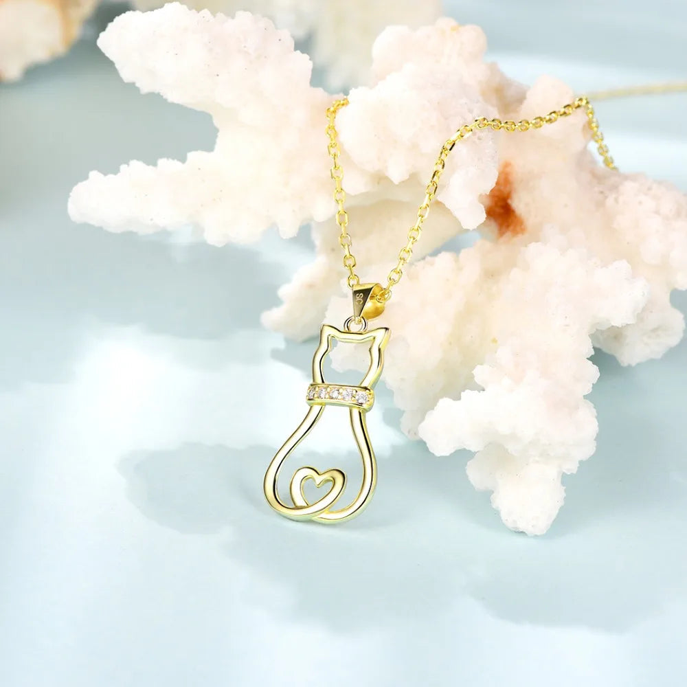 Silver Cat Pendant Lunapaws pet supply