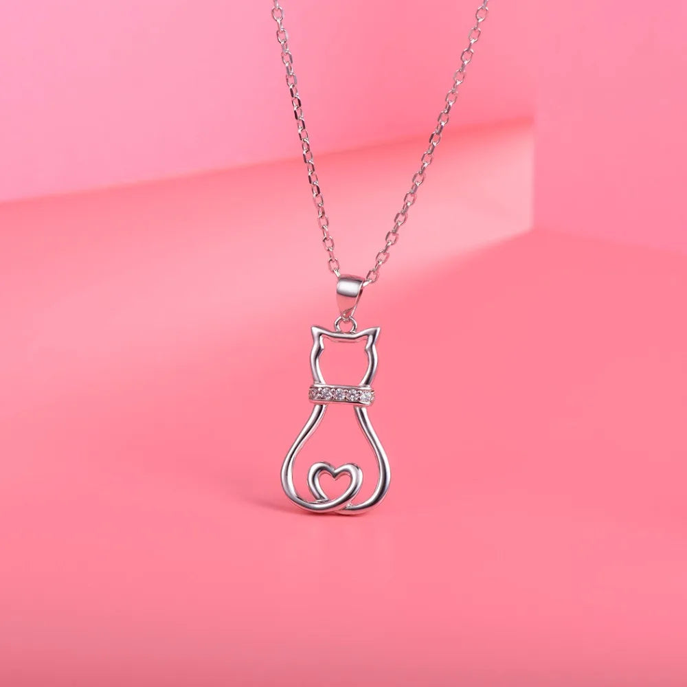 Silver Cat Pendant Lunapaws pet supply