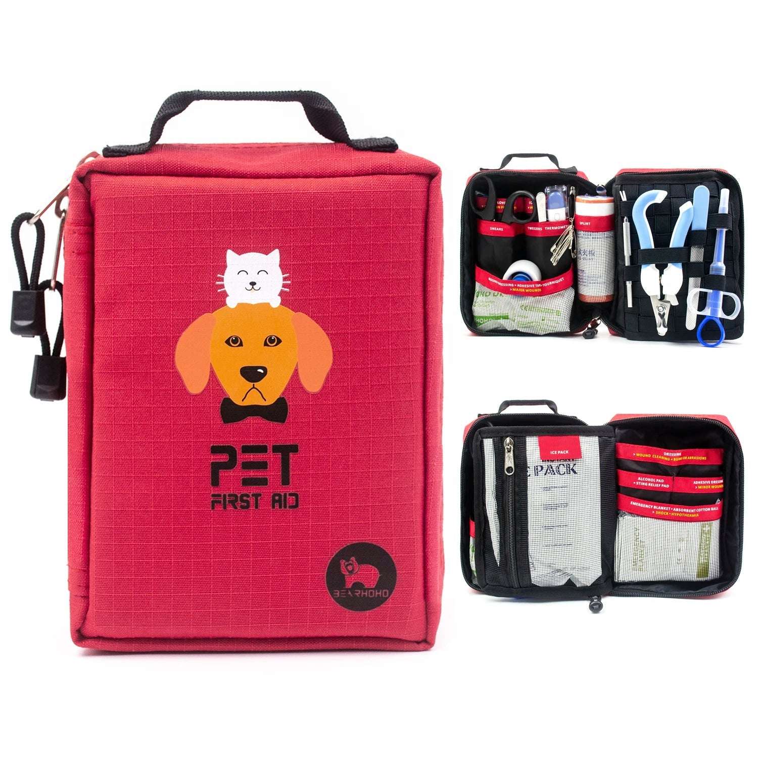 BearHoHo Medical Supplies Storage Bag Portable Molle Pet First Aid Kit Dog Survival Kit Military Emergency Rescue Medical Bag Lunapaws pet supply