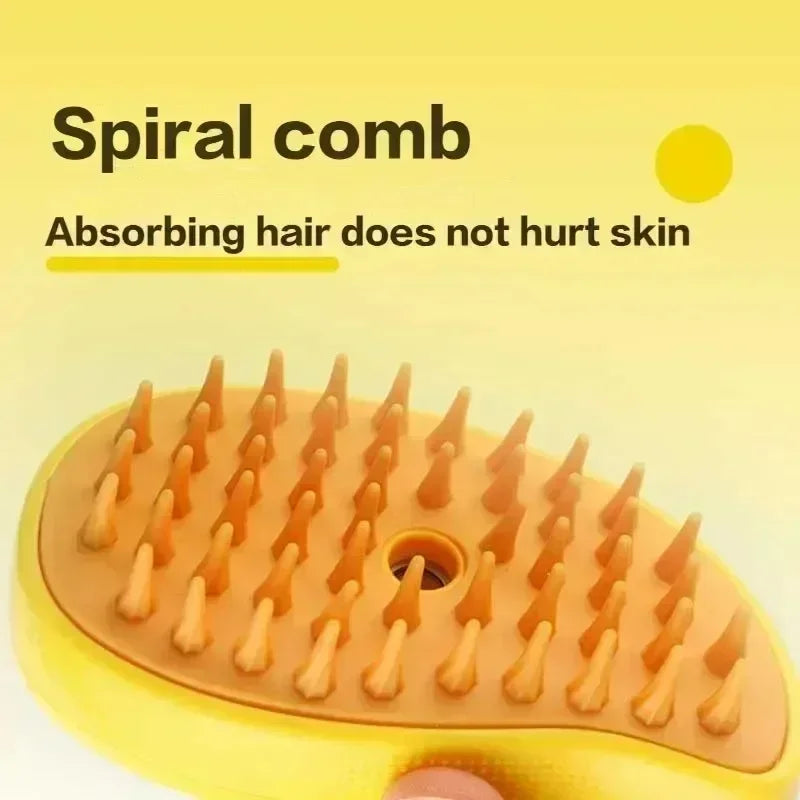 Spiral comb designed to absorb pet hair gently without harming the skin, ideal for comfortable grooming.