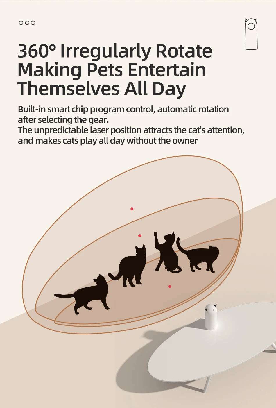 Automatic smart laser for cats and dogs Lunapaws pet supply