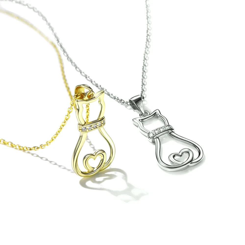 Silver Cat Pendant Lunapaws pet supply