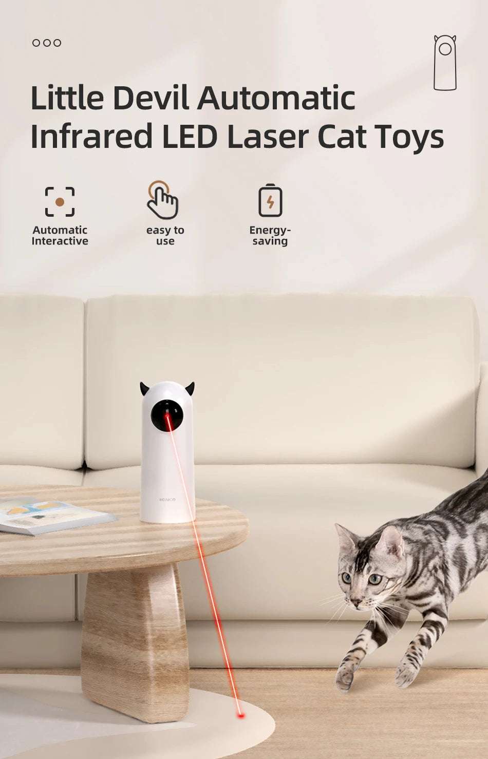 Automatic smart laser for cats and dogs Lunapaws pet supply