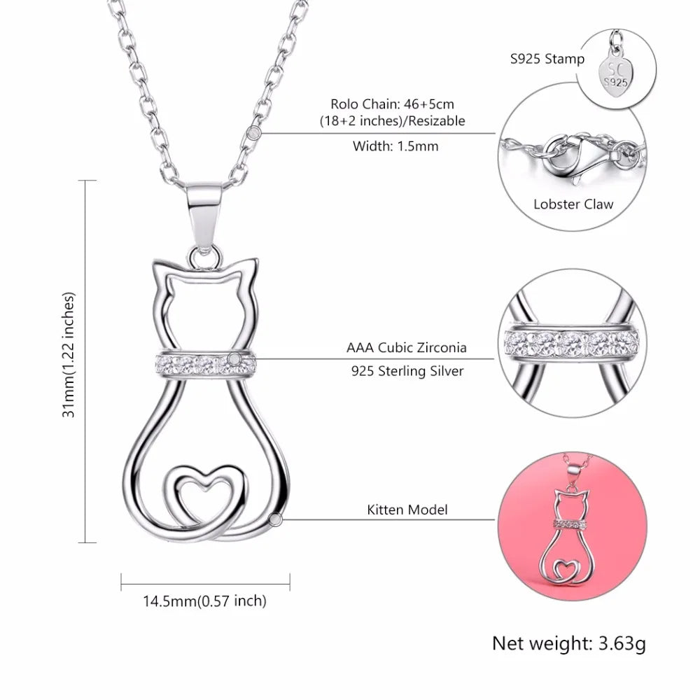 Silver Cat Pendant Lunapaws pet supply