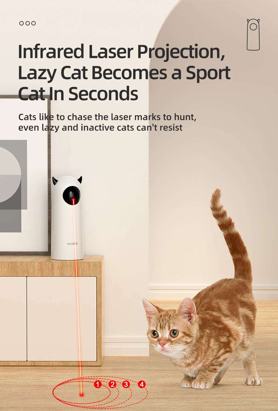 Automatic smart laser for cats and dogs Lunapaws pet supply