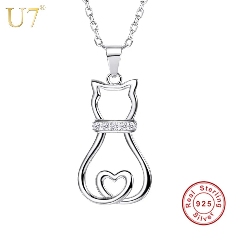 Silver Cat Pendant Lunapaws pet supply
