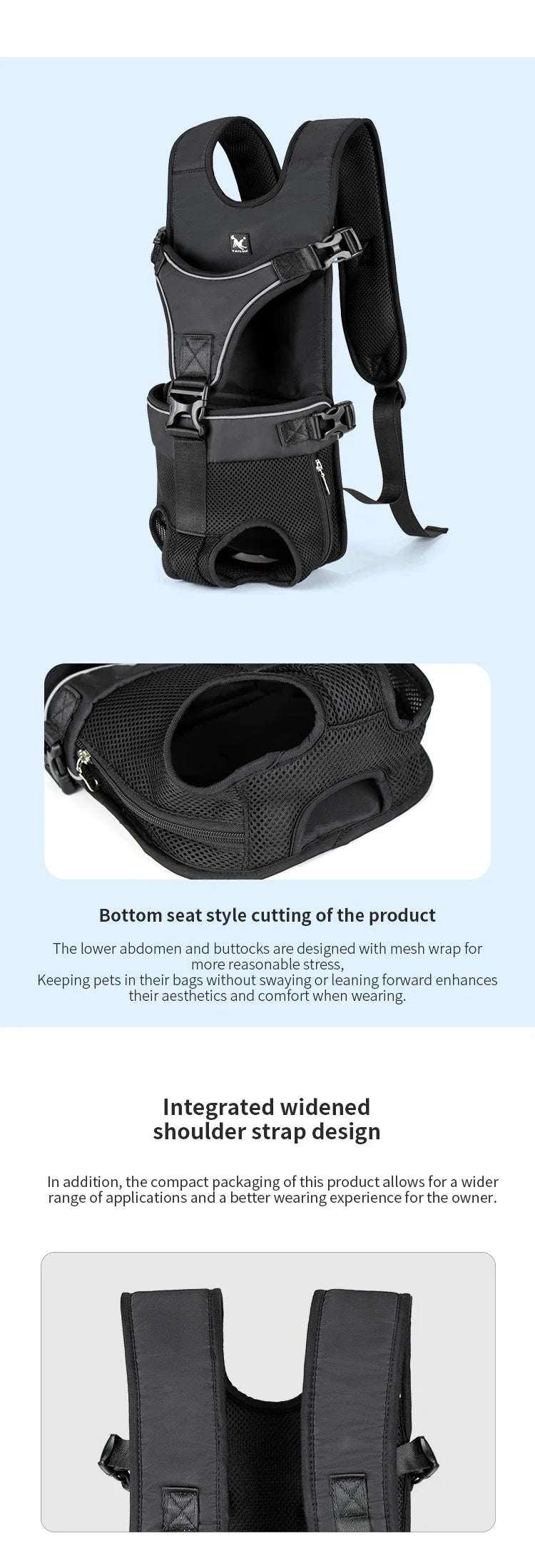 Adjustable Pet Carriers Front Facing  backpack Lunapaws pet supply