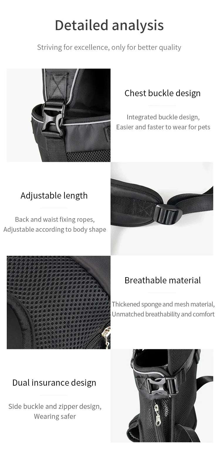 Adjustable Pet Carriers Front Facing  backpack Lunapaws pet supply