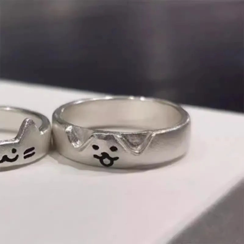 Cute Cat Dog Animal Couple Ring for Women Me Lunapaws pet supply