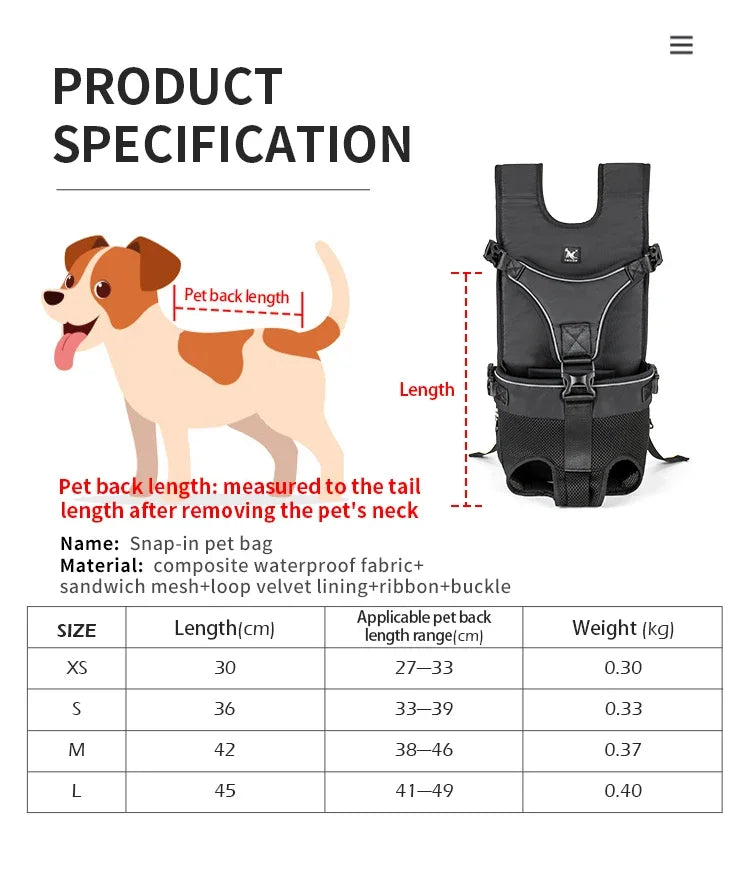 Adjustable Pet Carriers Front Facing  backpack Lunapaws pet supply